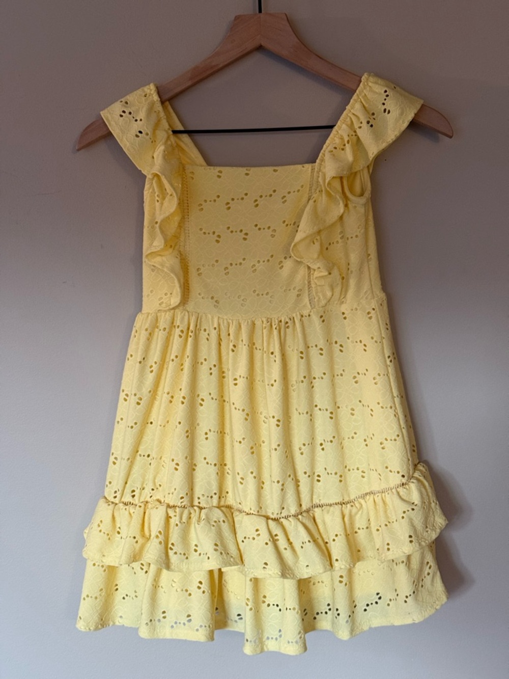 Girls' Yellow Eyelet Ruffle Sundress